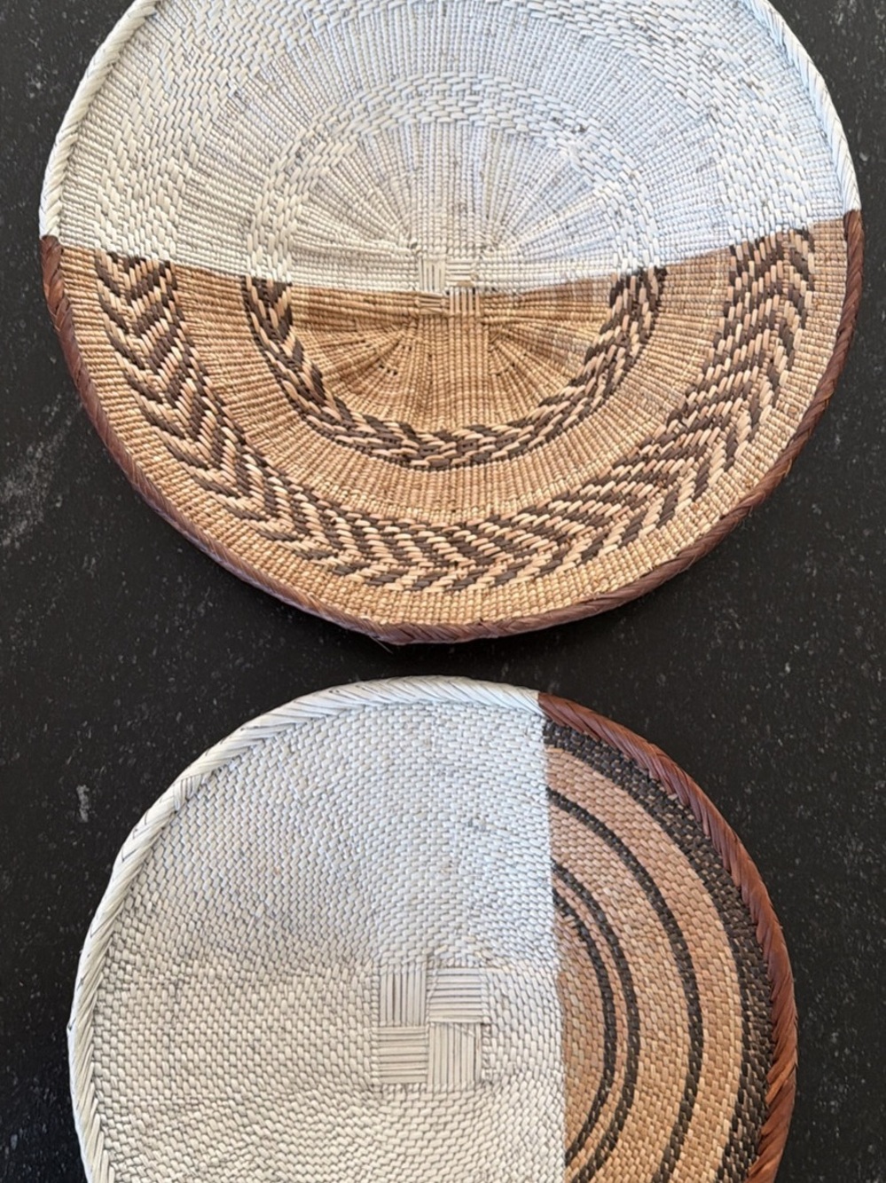 Handwoven Decorative Wall Baskets in White and Tan by West Elm